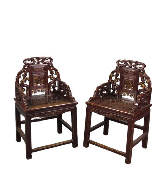 Pair Antique Chinese Taishi Chairs 1