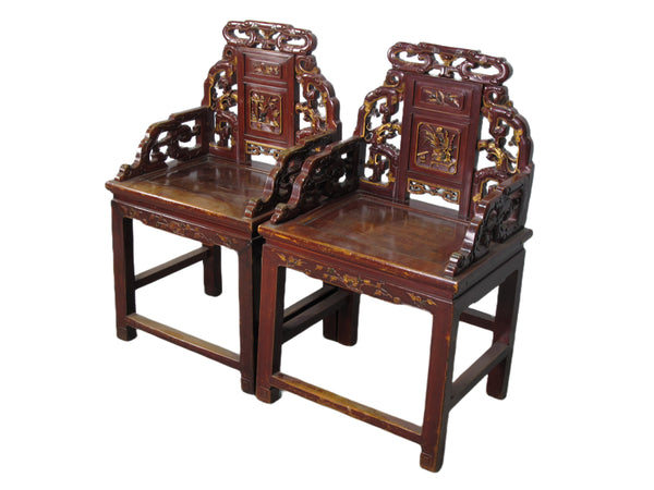 Pair Antique Chinese Taishi Chairs 1