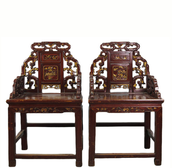 Pair Antique Chinese Taishi Chairs 2