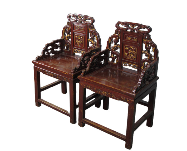 Pair Antique Chinese Taishi Chairs 2