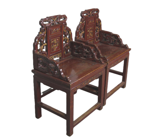 Pair Antique Chinese Taishi Chairs 2