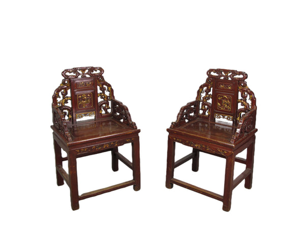 Antique Chinese Taishi Chairs, A Set of 4