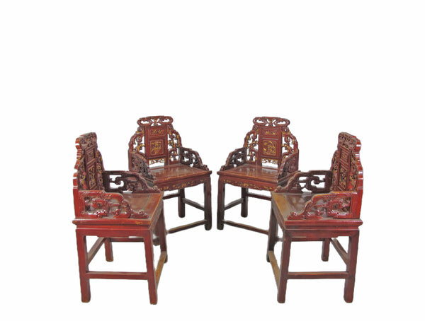 Antique Chinese Taishi Chairs, A Set of 4