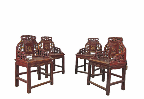 Antique Chinese Taishi Chairs, A Set of 4