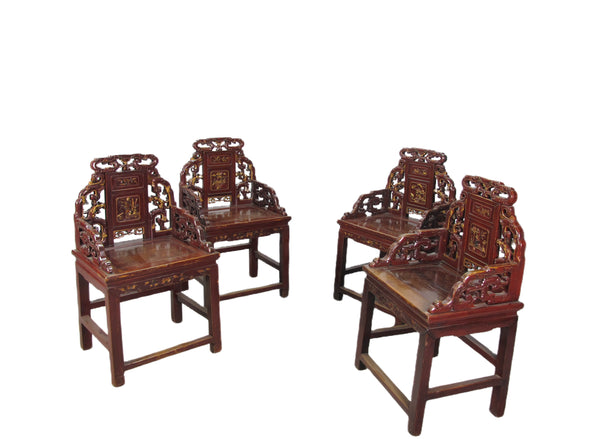 Antique Chinese Taishi Chairs, A Set of 4