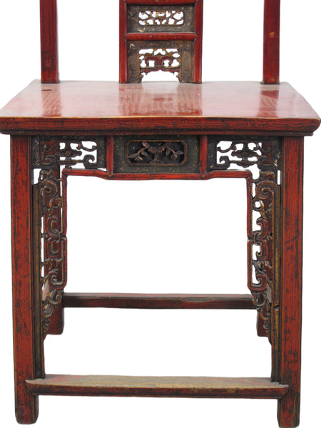 Pair Antique Chinese Blue Eye Side Chairs