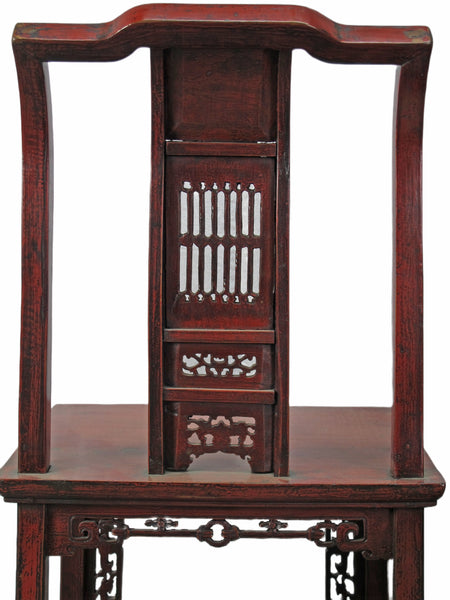 Pair Antique Chinese Blue Eye Side Chairs