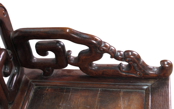 A Pair Antique Chinese Rosewood Arm Chairs