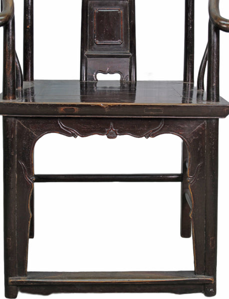 A Pair Antique Chinese Round Back Arm Chairs