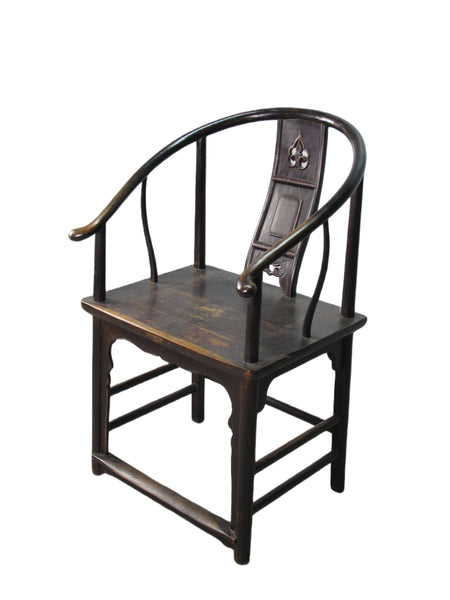 A Pair Antique Chinese Round Back Arm Chairs
