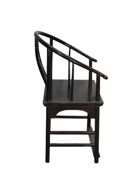 A Pair Antique Chinese Round Back Arm Chairs