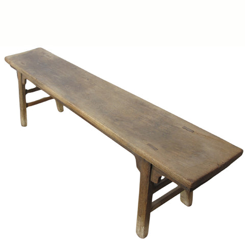Naturel Wood Color Antique Chinese Bench