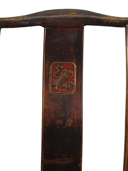 Antique High Yoke Back with Hand Carved Back