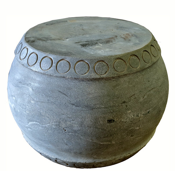 Small Round Stone Pedestal or Stool - Dyag East