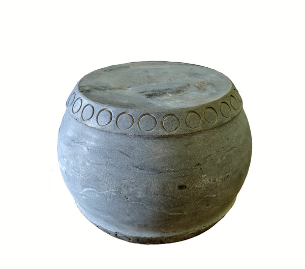 Small Round Stone Pedestal or Stool - Dyag East