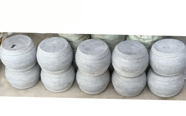 Small Round Stone Pedestal or Stool - Dyag East