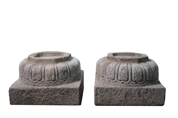 Antique Chinese Hand Carved Stone Pedestal