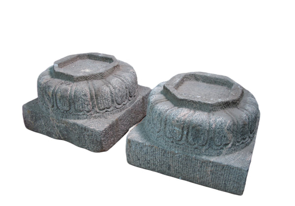 Antique Chinese Hand Carved Stone Pedestal