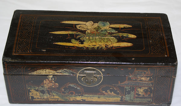Hand Painted Vintage Chinese Jewelry Box - Dyag East