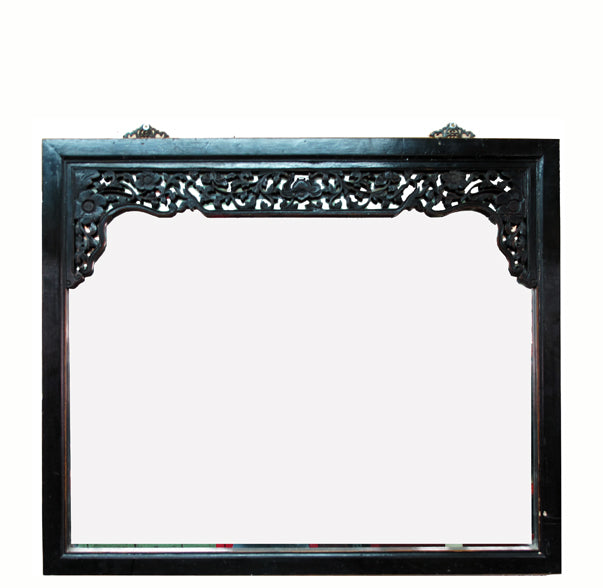 Large Wall Mirror with Hand Carved Frame