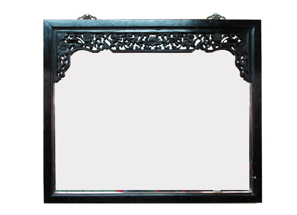 Large Wall Mirror with Hand Carved Frame