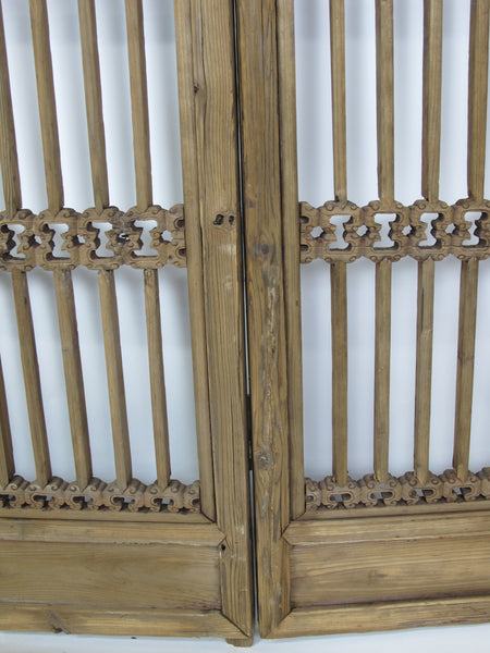 Three Antique Chinese Wood Screen Panels