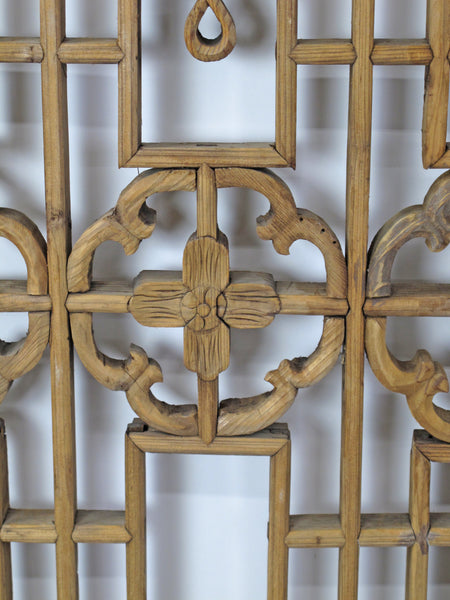 Two Antique Chinese Wood Screen Panels