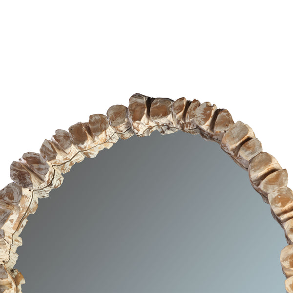 Oval Wall Mirror with Organic Teak Frame