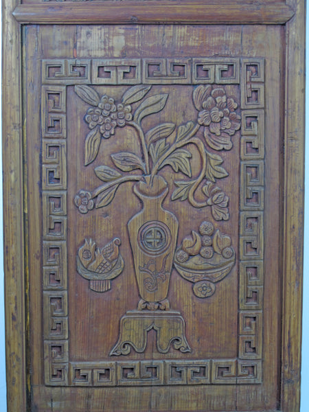 Pair of Hand Carved Antique Wall Hanging Panel
