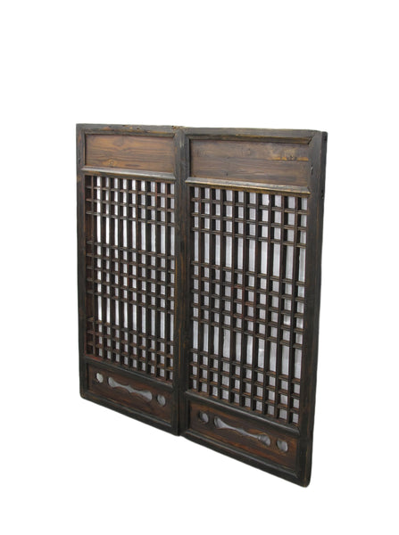 Pair of Vintage Chinese Latticed Screen Panel 1