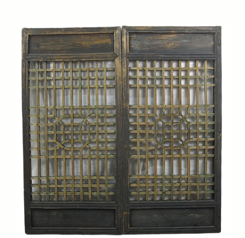 Pair of Vintage Chinese Latticed Screen Panel 2
