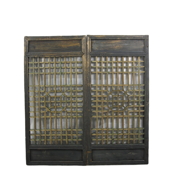 Pair of Vintage Chinese Latticed Screen Panel 2
