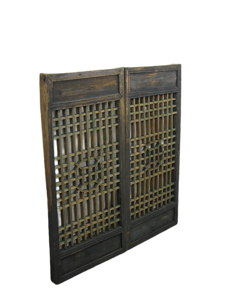 Pair of Vintage Chinese Latticed Screen Panel 2