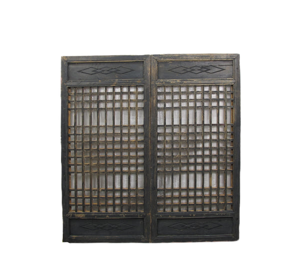 Pair of Vintage Chinese Latticed Screen Panel 3