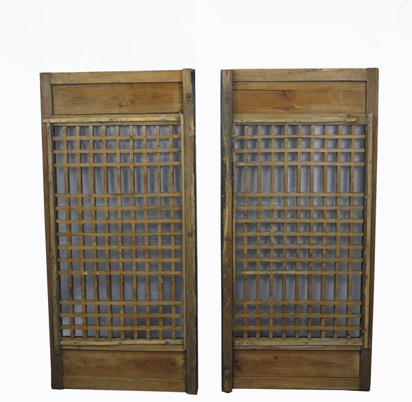 Pair of Vintage Chinese Latticed Screen Panel 3