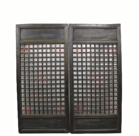 Pair of Vintage Chinese Latticed Screen Panel 4