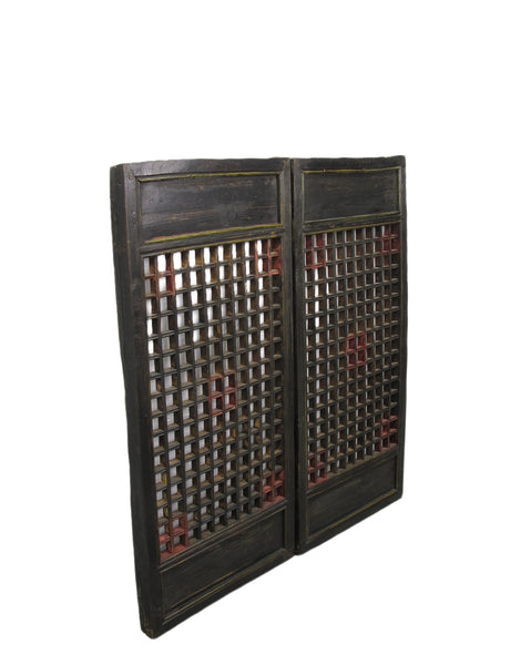 Pair of Vintage Chinese Latticed Screen Panel 4