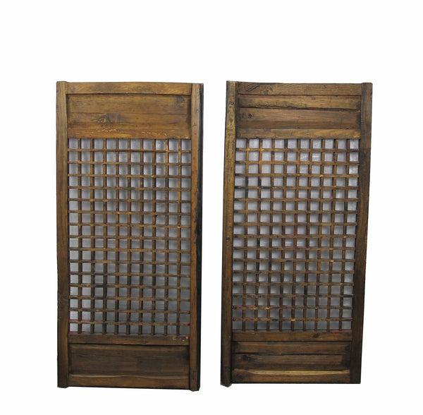 Pair of Vintage Chinese Latticed Screen Panel 4