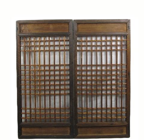 Pair of Vintage Chinese Latticed Screen Panel 6