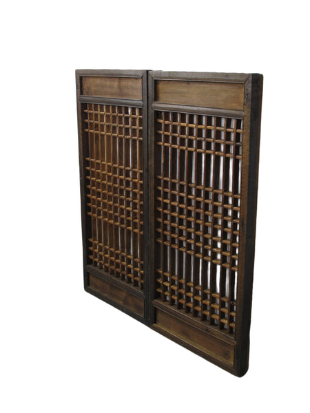 Pair of Vintage Chinese Latticed Screen Panel 6