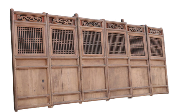 Antique Chinese Wood Screen Panels-Set of 6