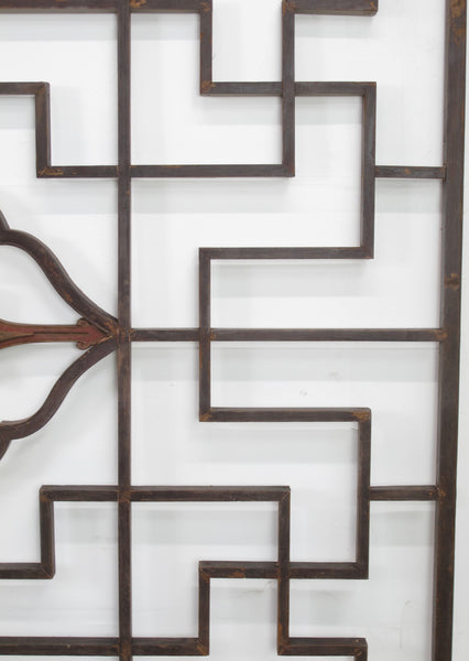 Lotus Antique Chinese Wood Screen Panel