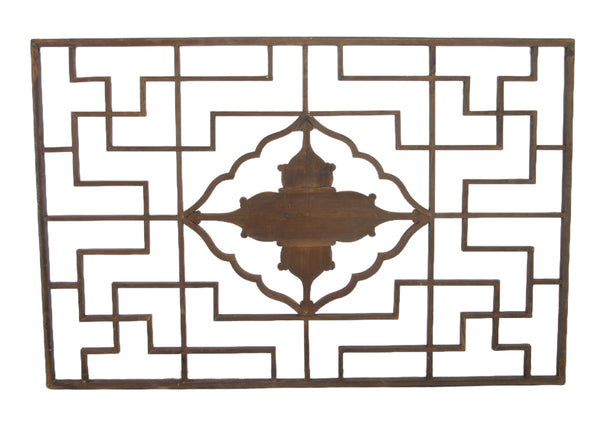 Lotus Antique Chinese Wood Screen Panel