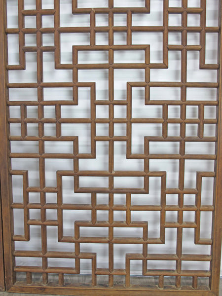 Lattice Antique Chinese Wood Screen Panel