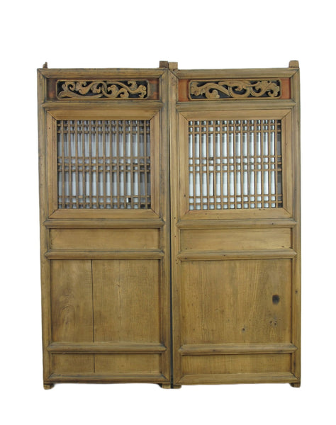 A Pair Antique Chinese Wood Screen Panels 1 - Dyag East