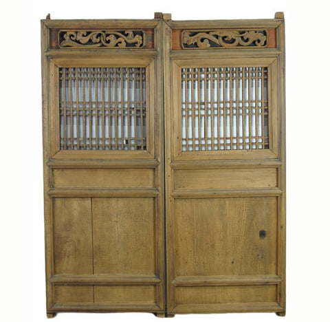 A Pair Antique Chinese Wood Screen Panels 1 - Dyag East