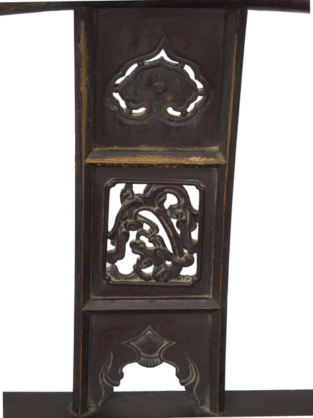 A Pair of Antique Chinese Armchair with Carved Back and Rim - Dyag East