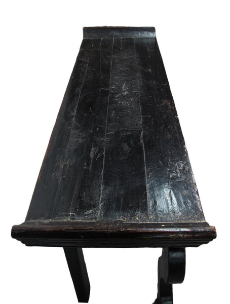 Antique Chinese Black Lacquer Altar Console Table - Dyag East