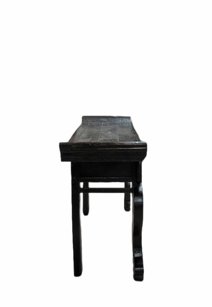 Antique Chinese Black Lacquer Altar Console Table - Dyag East