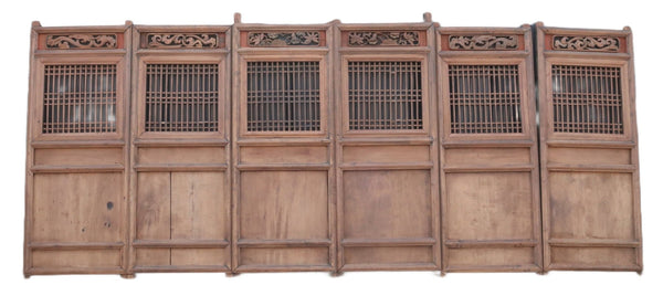 Antique Chinese Wood Screen Panels - Set of 6 - Dyag East